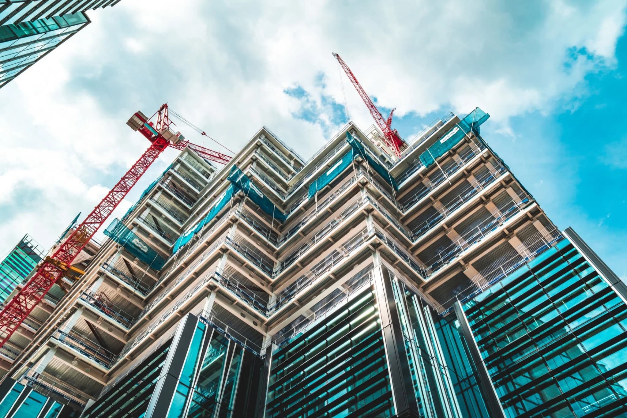 Contemporary building under construction